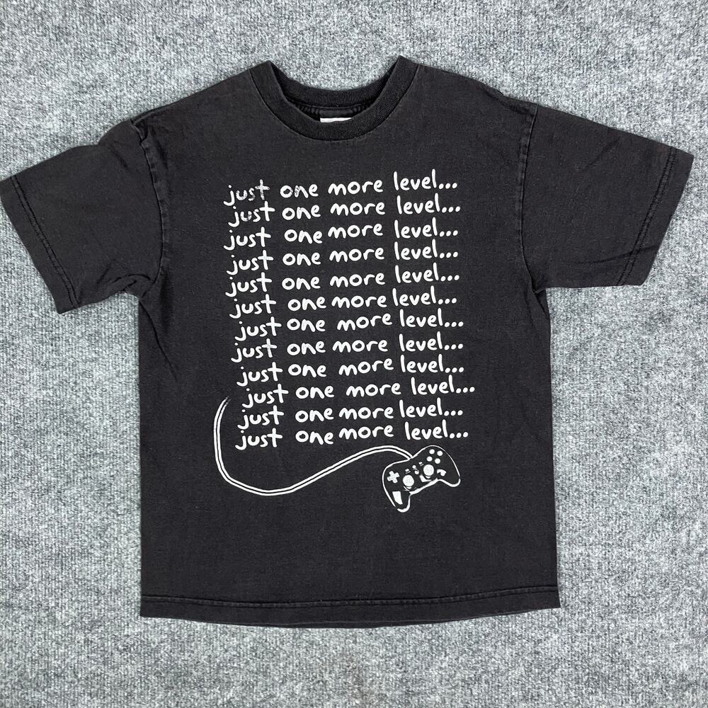 Delta Gaming T-Shirt Boys Size M Black Just One More Level‎ Graphic Gamer Tee